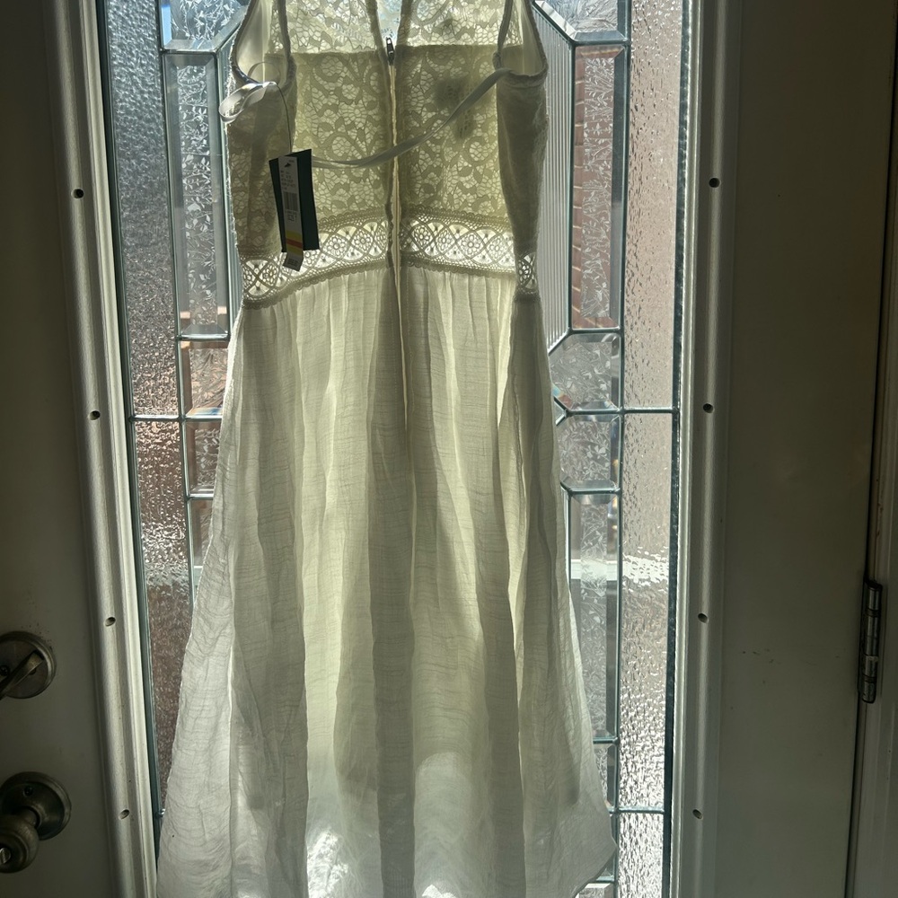 Off white midi lace dress
